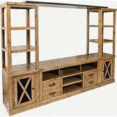 Telluride 4PC Entertainment Center with 60" Console in Distressed Pine